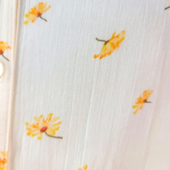 MADEWELL SMOCKED TOP FRENCH DAISY FLORAL PRINT BUTTON UP SIZE XXS - Picture 10 of 16